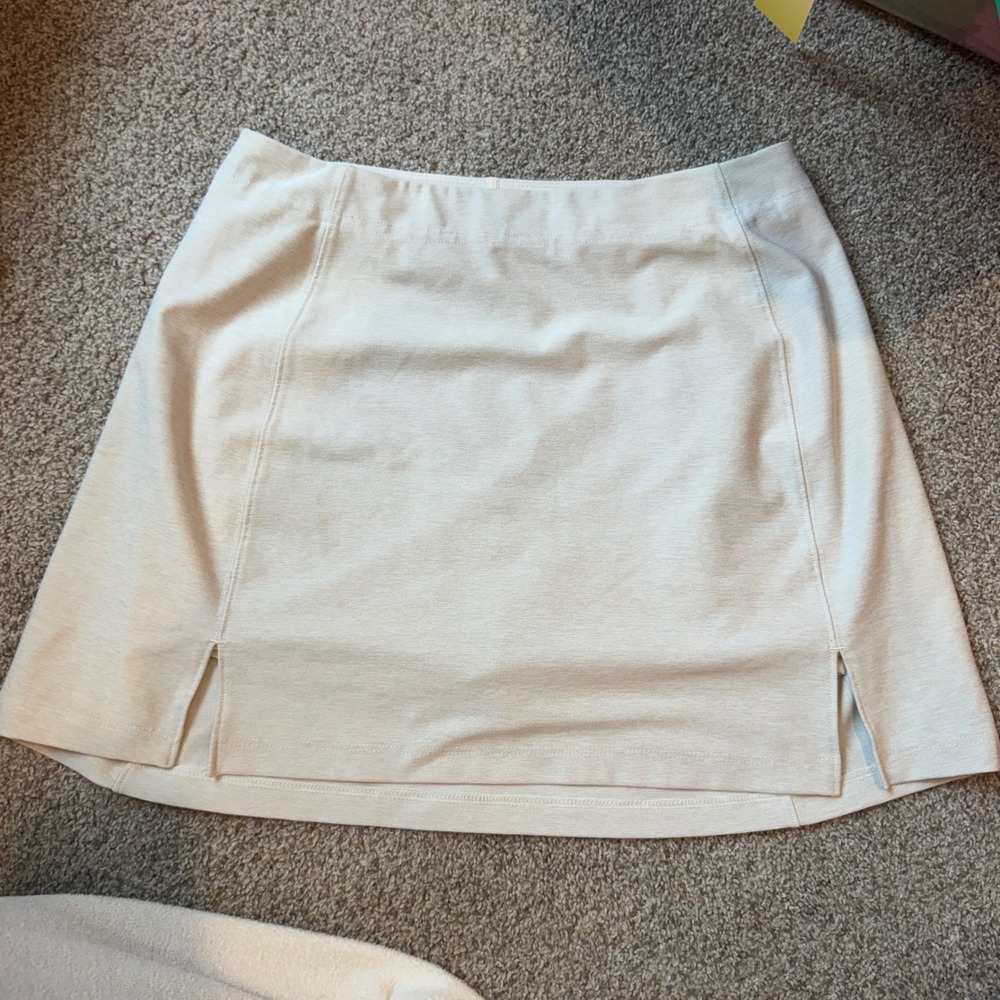 Outdoor Voices Cream Oatmeal Heather Active Skort with Built-in Liner Small